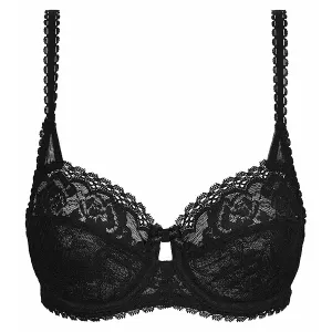 DIM 
PLAYTEX UNDERWIRE BALCONETTE BRA - Dámska čipkovaná podprsenka s kosticami - čierna
