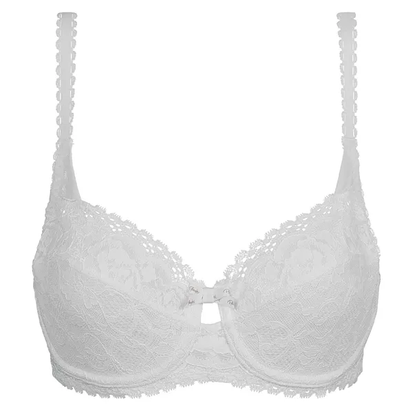 DIM 
PLAYTEX UNDERWIRE BALCONETTE BRA - Dámska čipkovaná podprsenka s kosticami - biela