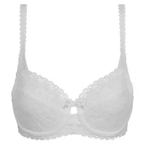 DIM 
PLAYTEX UNDERWIRE BALCONETTE BRA - Dámska čipkovaná podprsenka s kosticami - biela