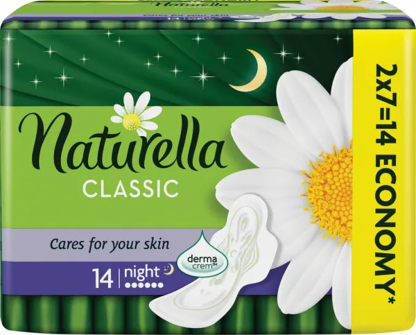 Naturella Classic Night Veľkosť 4 Vložky S Krídelkami, 14 ks