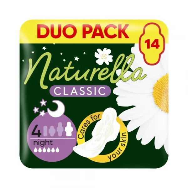 Naturella Classic Night Veľkosť 4 Vložky S Krídelkami, 14 ks
