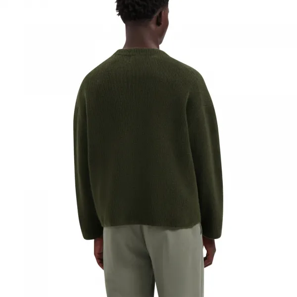 Olaf Signature Knitted Crewneck "Olive Night" (M220705-OLIVE-NIGHT)