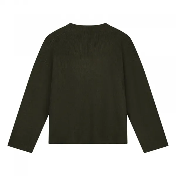 Olaf Signature Knitted Crewneck "Olive Night" (M220705-OLIVE-NIGHT)