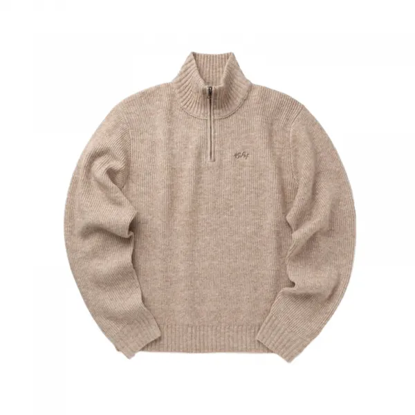 Olaf Signature Knitted Zip "Mock Sand" (M220707-HEMP)