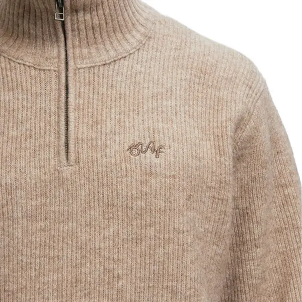 Olaf Signature Knitted Zip "Mock Sand" (M220707-HEMP)