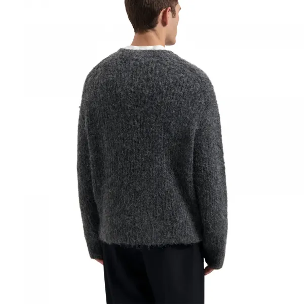 Olaf Hairy Knitted Crewneck "Charcoal" (M220708-CHARCOAL)
