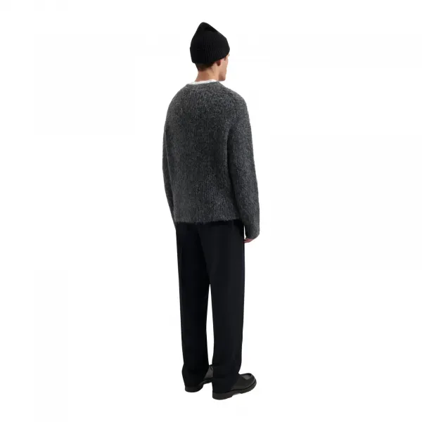Olaf Hairy Knitted Crewneck "Charcoal" (M220708-CHARCOAL)