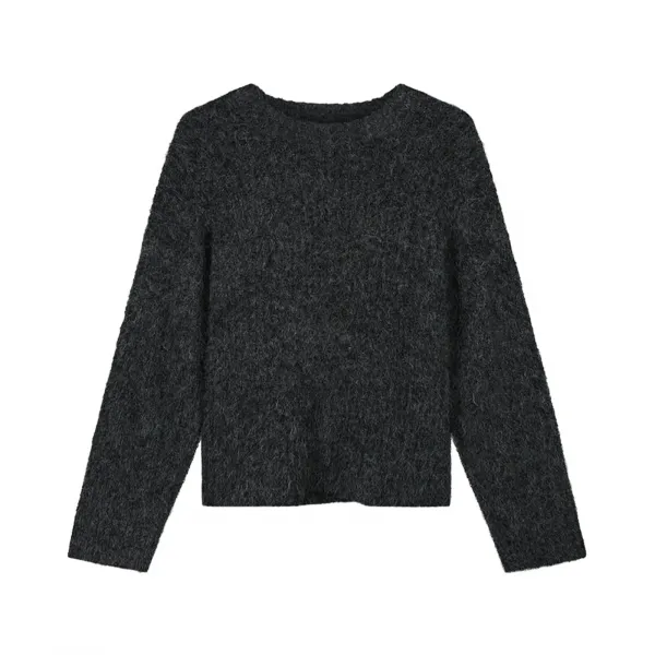 Olaf Hairy Knitted Crewneck "Charcoal" (M220708-CHARCOAL)