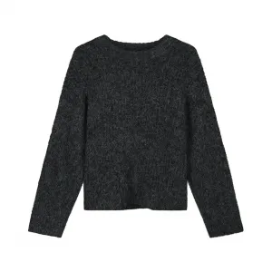 Olaf Hairy Knitted Crewneck "Charcoal" (M220708-CHARCOAL)