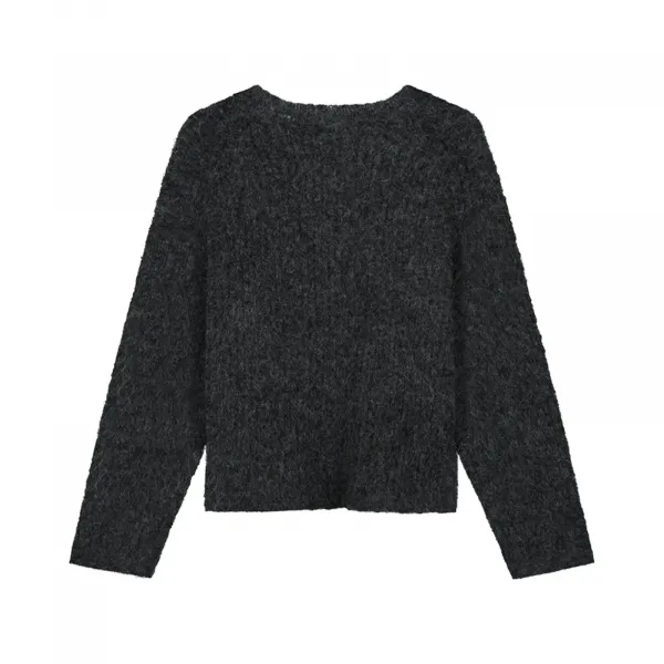 Olaf Hairy Knitted Crewneck "Charcoal" (M220708-CHARCOAL)