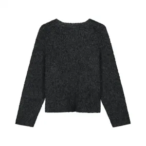 Olaf Hairy Knitted Crewneck "Charcoal" (M220708-CHARCOAL)