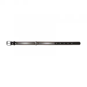 Kožený reflexný obojok čierny, Obvod krku: 32-40 cm, širka: 20 mm