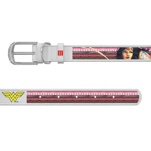 Kožený obojok Wonderwoman DC COMICS biely, Obvod krku: 18-24 cm, širka: 9 mm