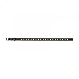 Kožený obojok pre psy s variabilnou dĺžkou čierny, Obvod krku: max 69cm, šírka: 35 mm