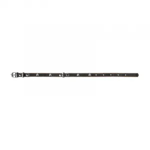 Kožený obojok s kovovou dekoráciou čierny, Obvod krku: 32-40 cm, šírka: 20 mm