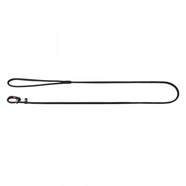 Okrúhle kožené škrtiace vodítko Soft čierne 183cm, Šírka: 6 mm
