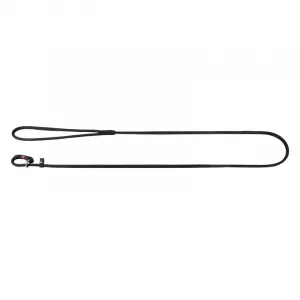 Okrúhle kožené škrtiace vodítko Soft čierne 183cm, Šírka: 6 mm