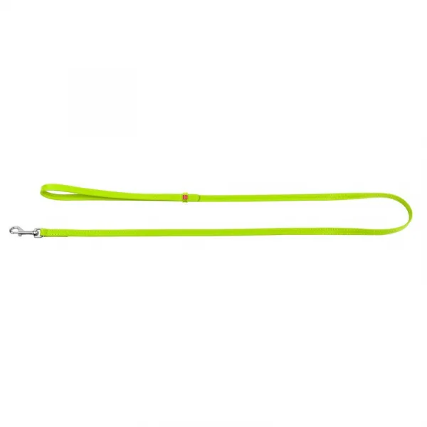 Ploché kožené vodítko zelenej farby 122cm, šírka: 18 mm
