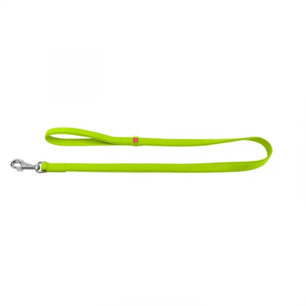 Ploché kožené vodítko zelenej farby 122cm, šírka: 18 mm