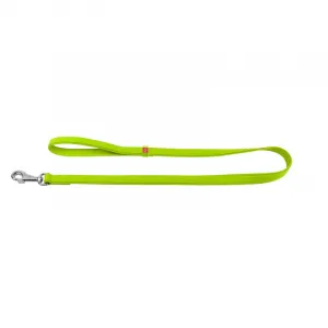 Ploché kožené vodítko zelenej farby 122cm, šírka: 18 mm