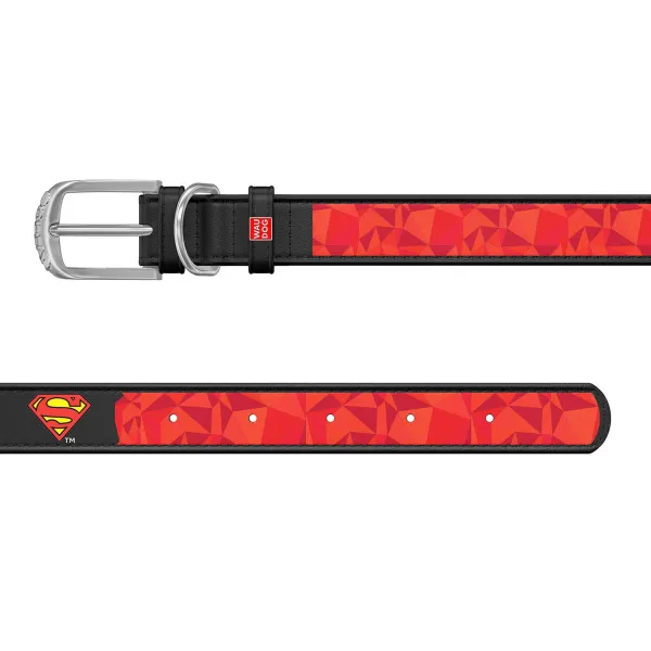 Kožený obojok Superman DC COMICS čierny, Obvod krku: 18-24 cm, širka: 9 mm