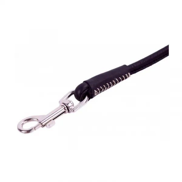 Okrúhle kožené vodítko Soft čierne 183cm, Šírka: 8 mm