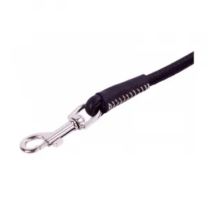 Okrúhle kožené vodítko Soft čierne 183cm, Šírka: 8 mm