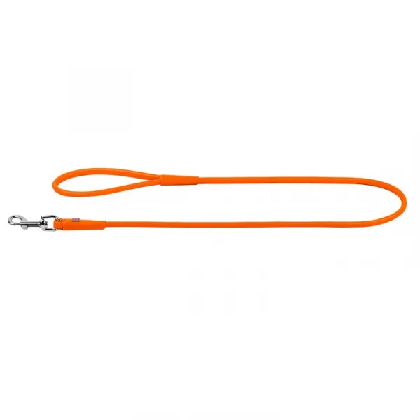 Okrúhle kožené vodítko oranžovej farby 122cm, Šírka: 8 mm