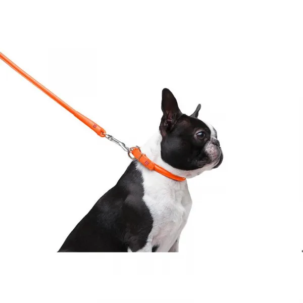 Okrúhle kožené vodítko oranžovej farby 122cm, Šírka: 8 mm