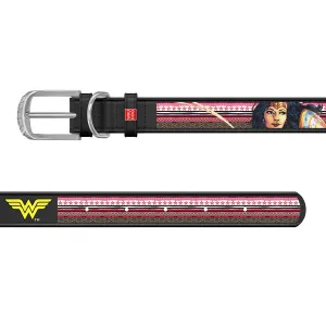 Kožený obojok Wonderwoman DC COMICS čierny, Obvod krku: 18-24 cm, širka: 9 mm