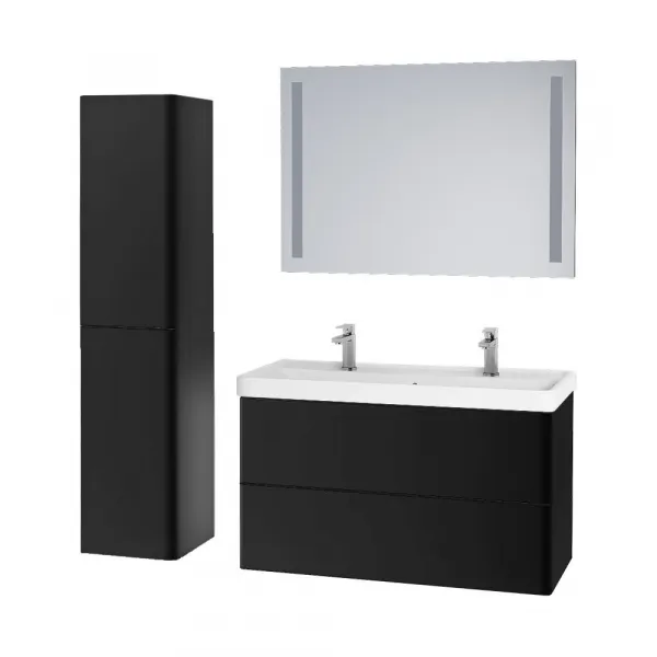 Mereo Siena, kúpeľňová skrinka 155 cm vysoká, L/P, čierna mat CN444LP