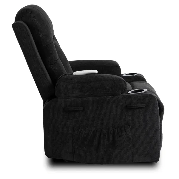 JAKS Masážne kreslo čierne menčester Box 2