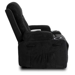JAKS Masážne kreslo čierne menčester Box 2