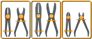 Sada 3 uzatváracích klieští na hadice – 255 mm, 190 mm, 160 mm
