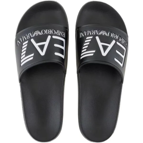 EA7 BEACHWEAR Unisex šľapky, čierna, veľkosť
