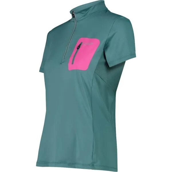 CMP WOMAN T-SHIRT FREE BIKE Dámsky cyklistický dres, tmavo zelená, veľkosť