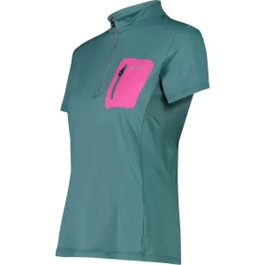 CMP WOMAN T-SHIRT FREE BIKE Dámsky cyklistický dres, tmavo zelená, veľkosť