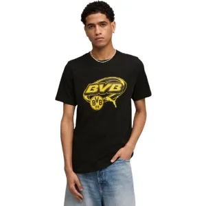 Puma BORUSSIA DRTMUND FTBLCULTURE TEE Pánske tričko, čierna, veľkosť