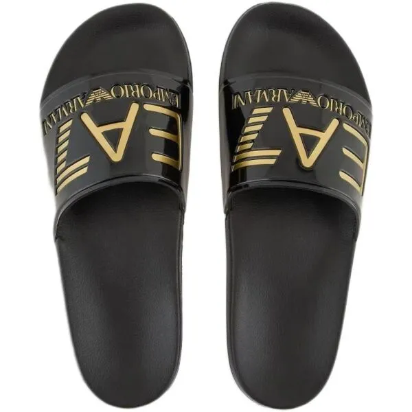 EA7 BEACHWEAR Unisex šľapky, čierna, veľkosť