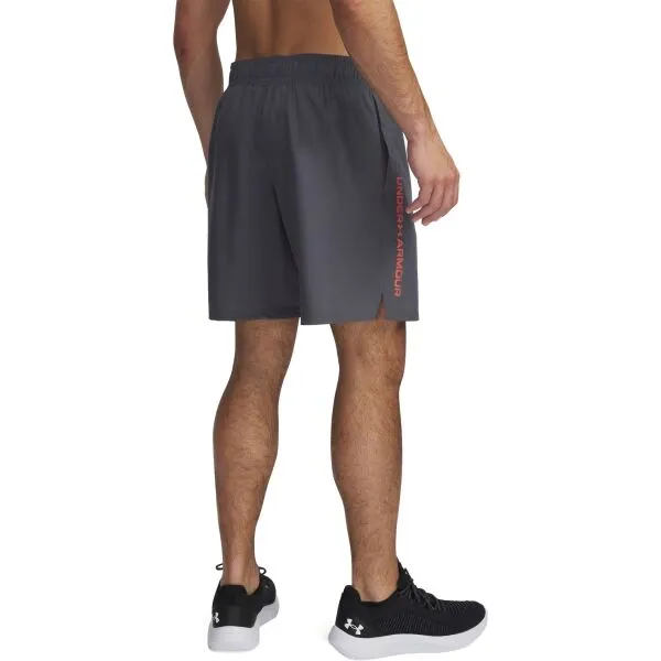 Under Armour WOVEN WORDMARK Pánske krátke nohavice, tmavo sivá, veľkosť