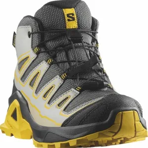 Salomon X ULTRA MID GTX J Juniorská turistická obuv, tmavo sivá, veľkosť