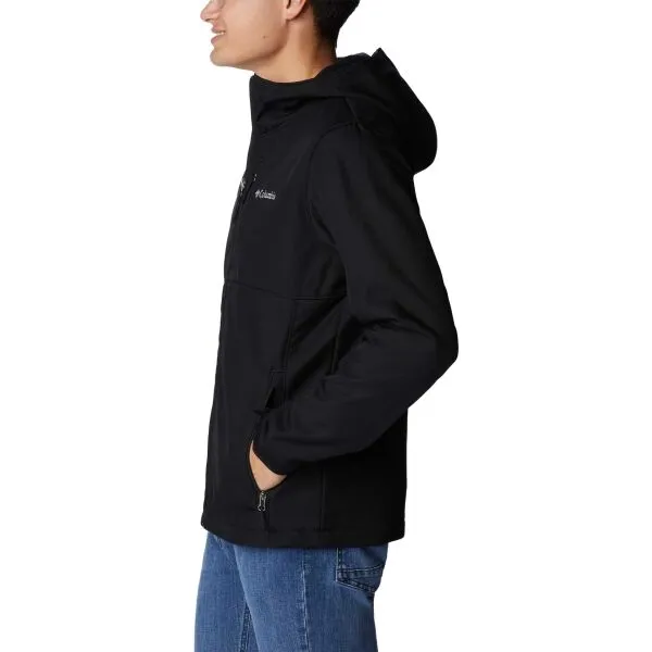 Columbia ASCENDER II SOFTSHELL HOODED JACKET Pánska softshellová bunda, čierna, veľkosť