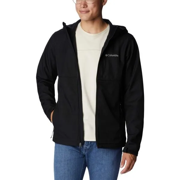 Columbia ASCENDER II SOFTSHELL HOODED JACKET Pánska softshellová bunda, čierna, veľkosť