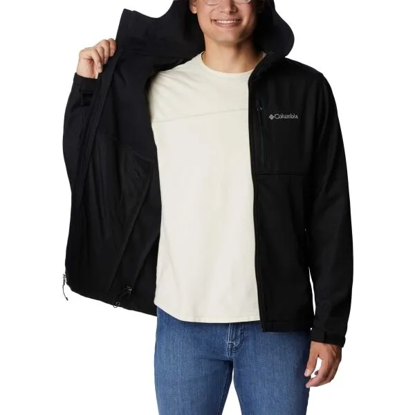 Columbia ASCENDER II SOFTSHELL HOODED JACKET Pánska softshellová bunda, čierna, veľkosť