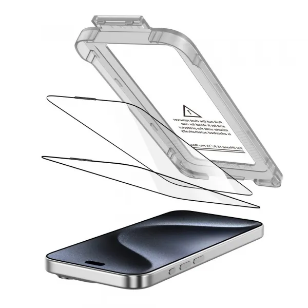 Tech-Protect Quick Set 2x ochranné sklo na iPhone 15 Pro Max, čierne