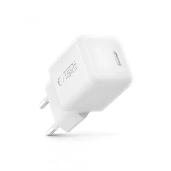 Tech-Protect NCM25 1-portová sieťová nabíjačka PD 25W, biela