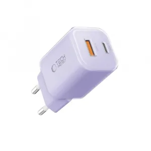 Tech-Protect NCM33 2-portová sieťová nabíjačka PD 33W / QC3.0, svetlo fialová