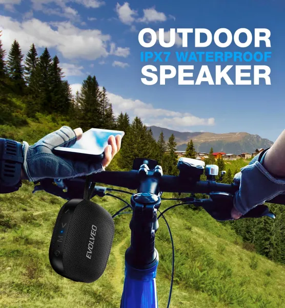 EVOLVEO TopSound, bezdrôtový vodotesný reproduktor bluetooth s rádiom, čierny
