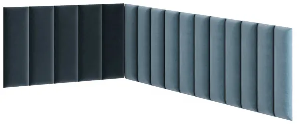 Čalúnený nástenný panel QUADRATTA 20x50 cm, modrý Farba: Modrá