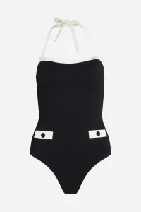 Plavky Karl Lagerfeld Monochrome Swimsuit White/Black
